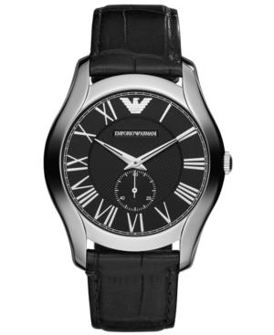 Emporio Armani Watch, Men's Black Croco Leather Strap 43mm Ar1703