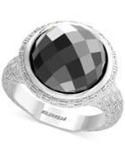 Effy Hematite (12mm) Statement Ring In Sterling Silver