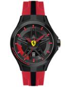 Scuderia Ferrari Men's Lap Time Black And Red Silicone Strap Watch 45mm 830159