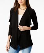 Tommy Hilfiger Open-front Fringe Cardigan, Only At Macy's