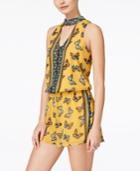 Bcx Juniors' Printed Surplice-back Romper