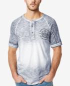 Buffalo David Bitton Men's Nilet Dip-dye Graphic-print Logo Henley