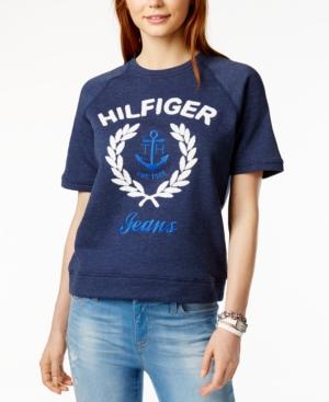 Tommy Hilfiger Short-sleeve Logo Sweatshirt, Only At Macy's