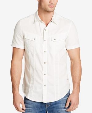 William Rast Men's Let's Take A Ride Embroidered-back Shirt