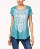 Style & Co Graphic Shirttail Hem T-shirt, Created For Macy's