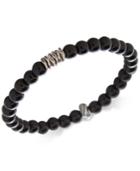 Degs & Sal Men's Onyx Stretch Bracelet In Sterling Silver, (also In Stabilized Turquoise)
