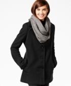 Calvin Klein Wool-cashmere Single-breasted Peacoat With Free Infinity Scarf