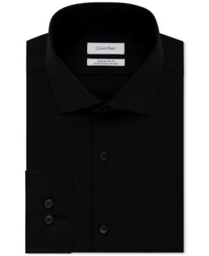 Calvin Klein Men's Steel Extra-slim Fit Non-iron Performance Herringbone Dress Shirt