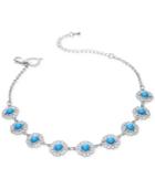 Thalia Sodi Silver-tone Pave & Blue Stone Filigree Disc Choker Necklace, Created For Macy's