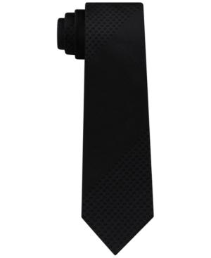 Calvin Klein Men's Shadow Stripe Logo Skinny Silk Tie