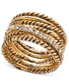 Inc International Concepts Textured Pave Statement Ring, Only At Macy's