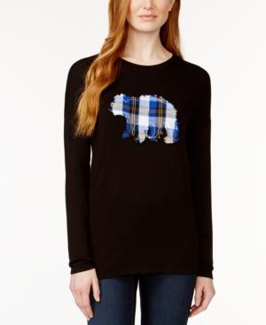 G.h. Bass & Co. Plaid Bear-applique Sweater