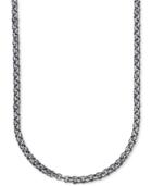 Esquire Men's Jewelry Antique-look Double Rolo Chain Necklace In Sterling Silver, Only At Macy's