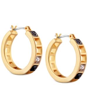 T Tahari Gold-tone Scattered Crystal Earrings