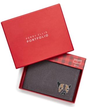 Perry Ellis Men's Dog Emoji Bifold Wallet