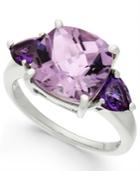 Amethyst Cushion Ring (4-1/5 Ct. T.w.) In Sterling Silver
