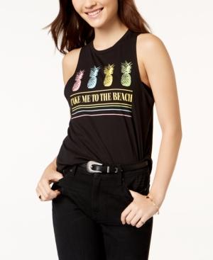 Pretty Rebellious Juniors' Cotton Pineapple-graphic Tank Top