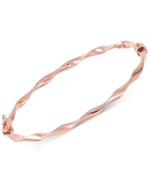 Twisted Hinged Bangle Bracelet In 10k Rose Gold