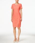 Calvin Klein Short-sleeve Floral-lace Sheath Dress