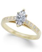 Diamond Miracle-plate Engagement Ring (3/8 Ct. T.w.) In 14k Gold