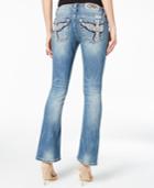 Miss Me Medium Wash Embroidered Ripped Bootcut Jeans