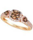 Le Vian Chocolate And White Diamond Three-stone Ring In 14k Rose Gold (1 Ct. T.w.)