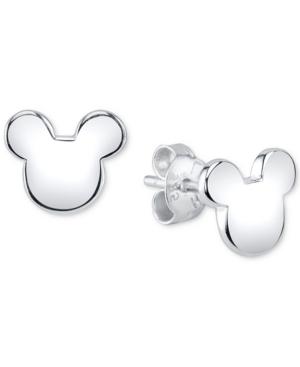 Disney's Mickey Mouse Stud Earrings In Sterling Silver For Unwritten
