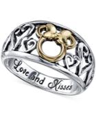 Disney Open Work Minnie Ring In Sterling Silver And 14k Gold Plating
