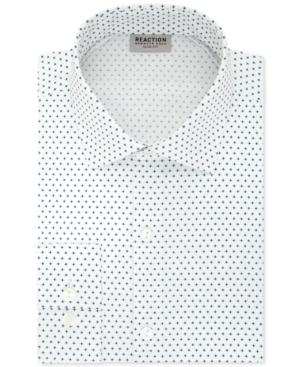 Kenneth Cole Reaction Men's Fitted Techni-cole 3 Way Flex Teal Print Dress Shirt