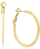 Charter Club Gold-tone Squared Hoop Earrings, Only At Macy's