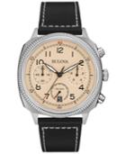 Bulova Men's Uhf Black Leather Strap Watch 43mm 96b231