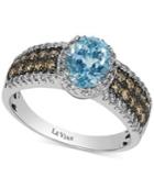 Le Vian Aquamarine (1 Ct. T.w.) And Diamond (5/8 Ct. T.w.) Ring In 14k White Gold