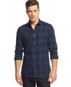 Alfani Ombre Plaid Slim-fit Shirt, Only At Macy's