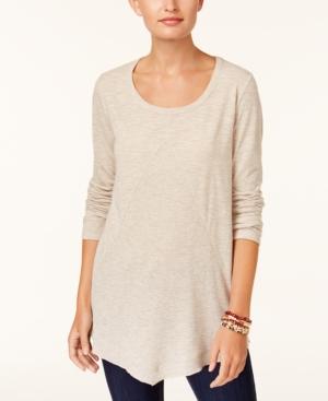 Style & Co Ribbed Asymmetrical-hem Top, Created For Macy's