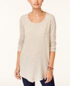 Style & Co Ribbed Asymmetrical-hem Top, Created For Macy's
