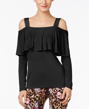 Thalia Sodi Ruffled Cold-shoulder Top, Only At Macy's