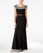 Xscape Embellished Illusion A-line Gown