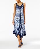 Style & Co Printed Handkerchief-hem Maxi Dress, Created For Macy's