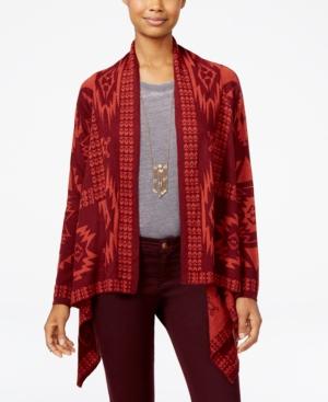 Oh! Mg Juniors' Southwest Asymmetrical-hem Cardigan