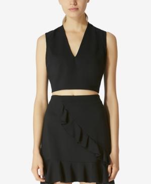 Avec Les Filles Ponte-knit Cropped Top