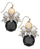 I.n.c. Gold-tone Crystal & Stone Cluster Drop Earrings, Created For Macy's