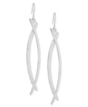 Kenneth Cole New York Earrings, Silver-tone Twist Linear Earrings