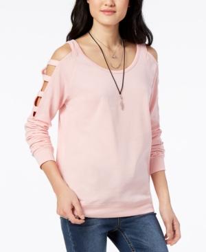 Hippie Rose Juniors' Cage-shoulder Sweatshirt