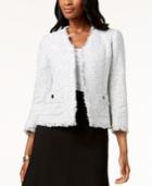 Kasper Open-front Tweed Blazer