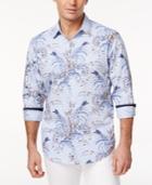 Tasso Elba Men's Mondello Floral Grid-pattern Cotton Shirt, Only At Macy's