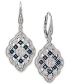 Sapphire (1/3 Ct. T.w.) And Diamond (1/4 Ct. T.w.) Drop Earrings In Sterling Silver