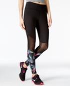 Jessica Simpson The Warm Up Mesh-inset Yoga Leggings, Only At Macy's