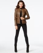 Bar Iii Faux-leather Quilted Bomber Jacket