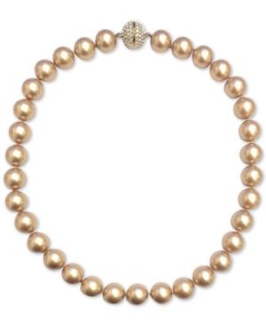 Nina Gold-tone Swarovski Ball & Colored Pearl 17 Magnetic Collar Necklace