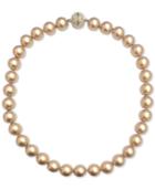 Nina Gold-tone Swarovski Ball & Colored Pearl 17 Magnetic Collar Necklace